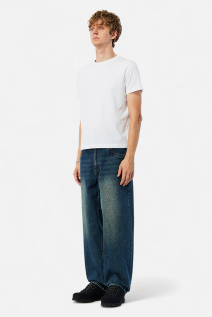 Dime Baggy Denim Pants - Sandblasted Night Indigo