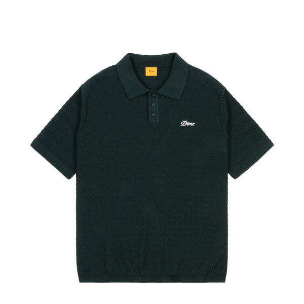 Wave Cable Knit Polo – Dime