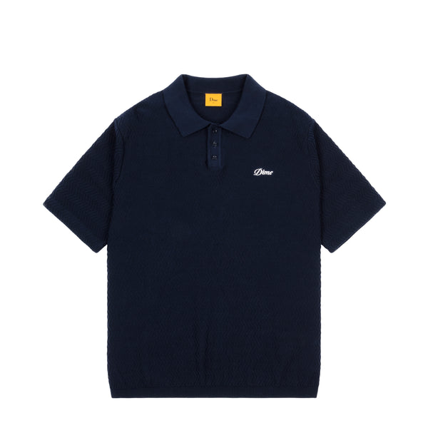 Wave Cable Knit Polo