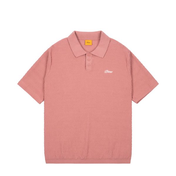 Wave Cable Knit Polo