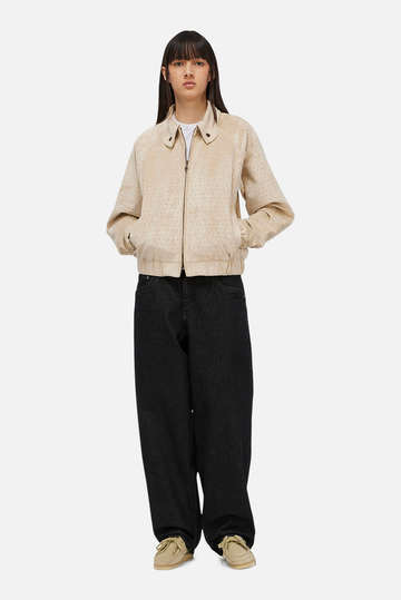 Perforated Faux Suede Jacket