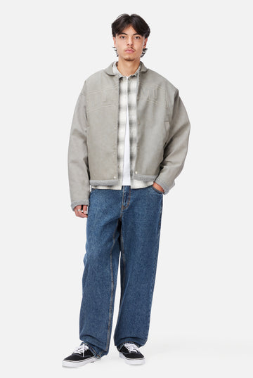 Faux Suede Varsity Jacket