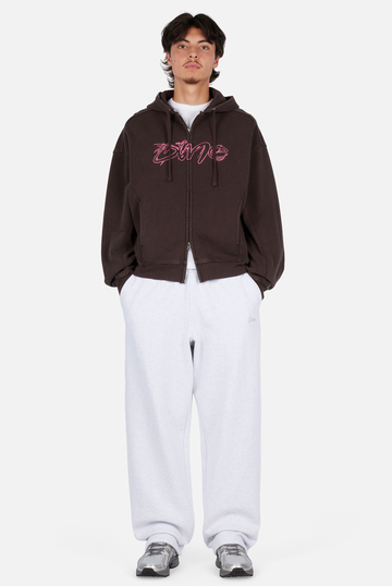 Distressed Terry Zip Hoodie