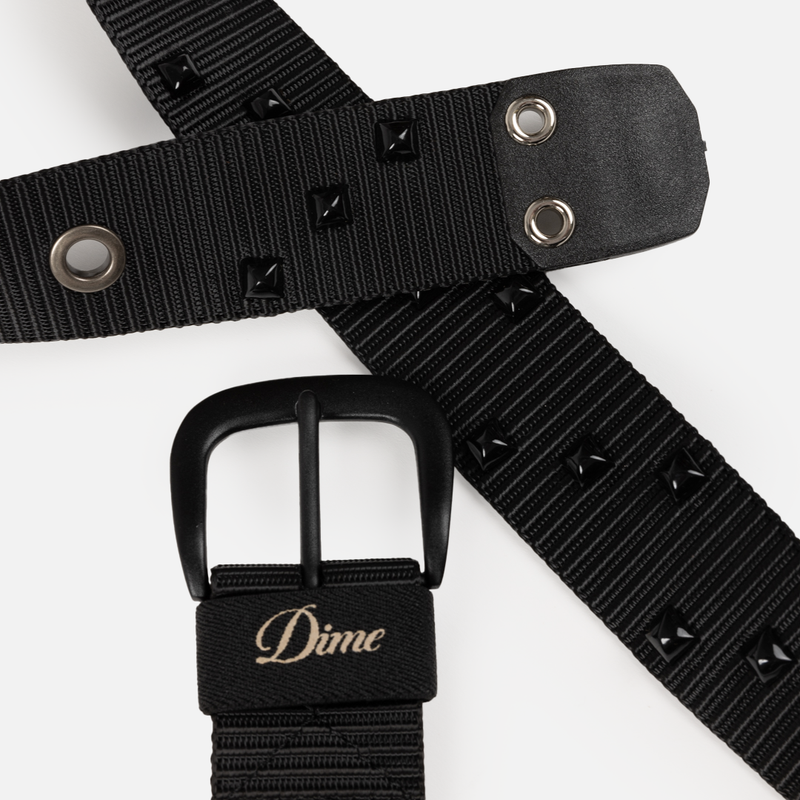 Dime チェックレザー ベルト ネイビー　未使用 Dime Checkered Leather Belt / Navy (ダイム ベルト) - HORRIBLE'S