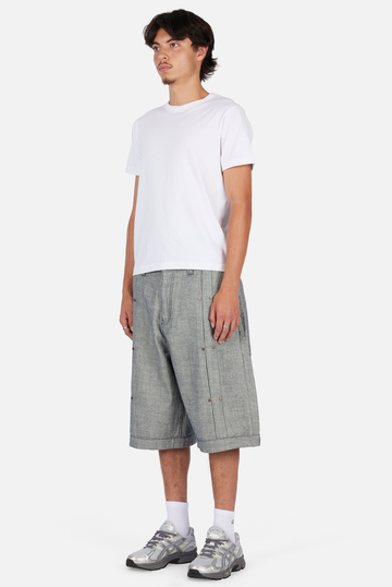 Pleated Baggy Denim Shorts