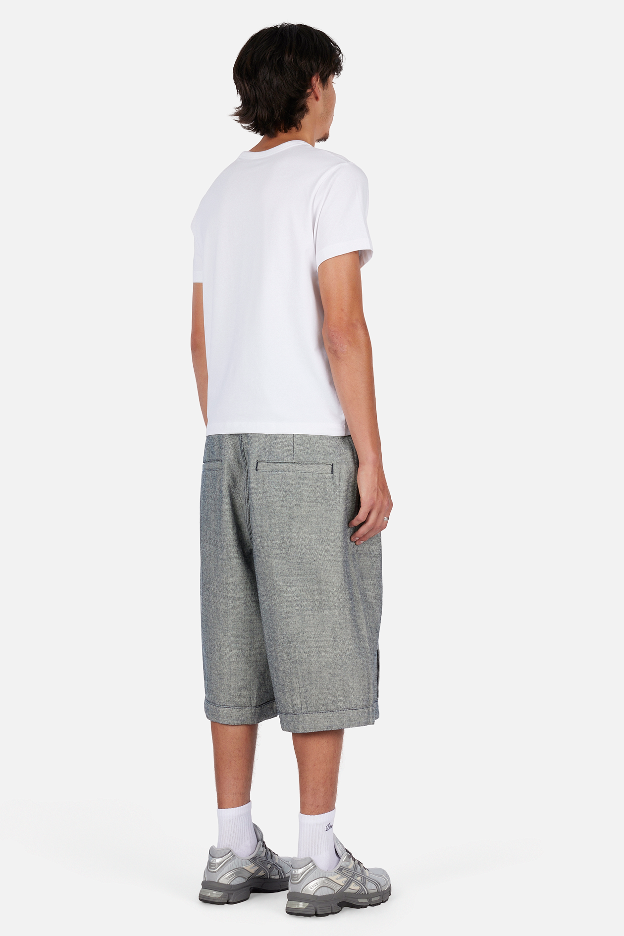 Pleated Baggy Denim Shorts