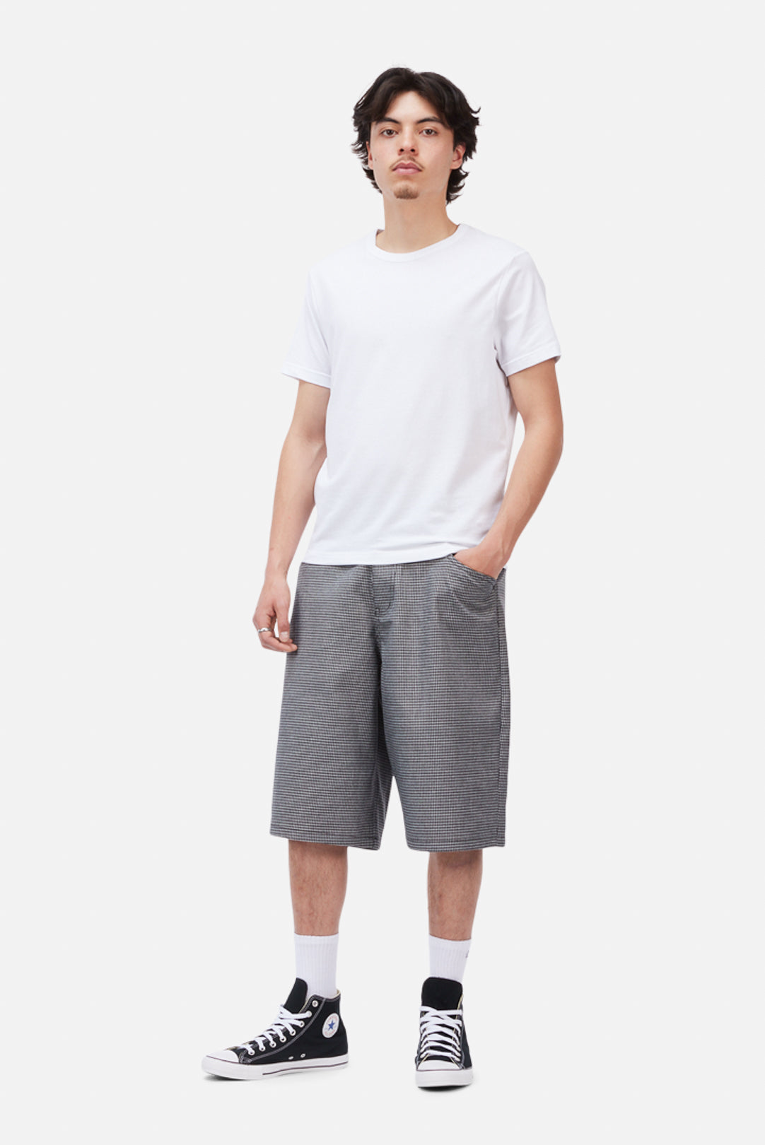 Baggy Houndstooth Shorts