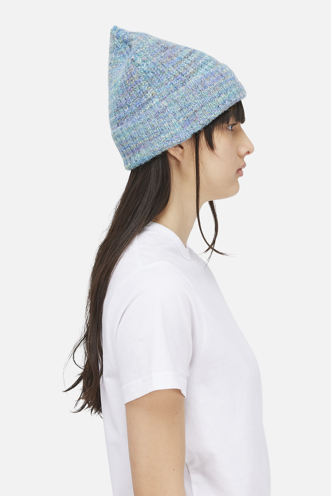 Fuzzy Pascal Blue Fuzzy Fold Beanie – Dime