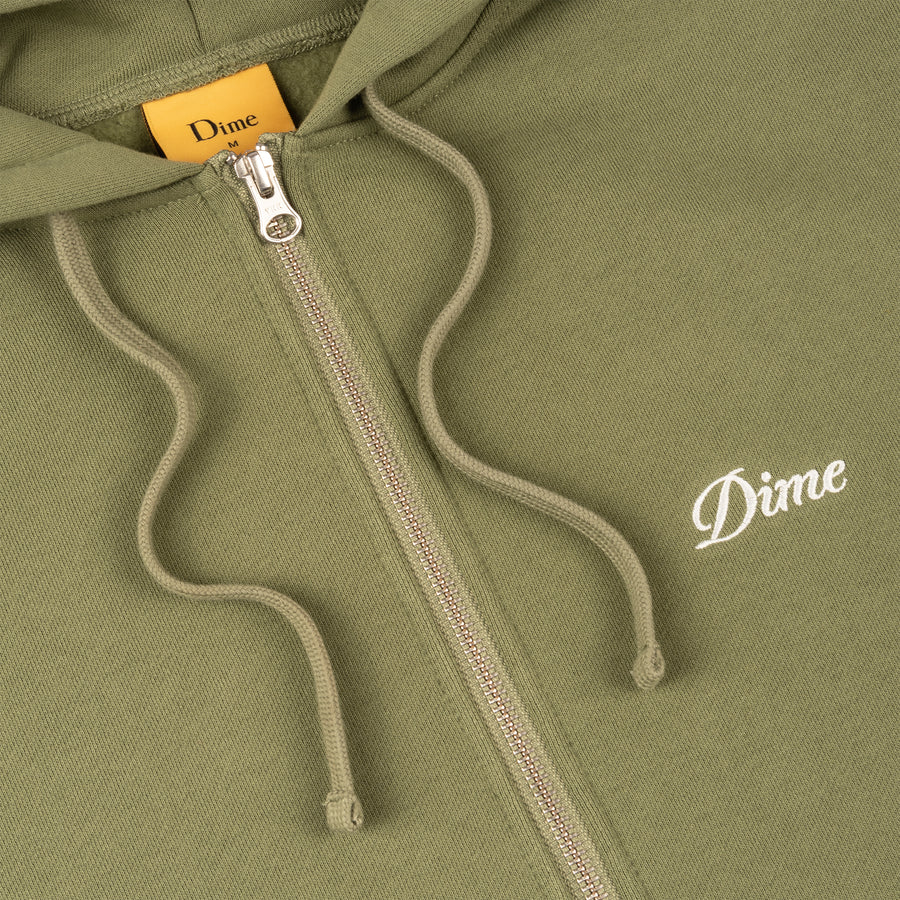 Cursive Small Logo Zip Hoodie – Dime