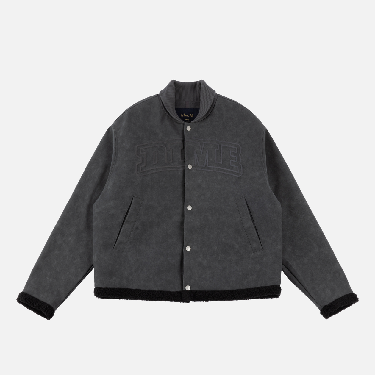 Faux Suede Varsity Jacket