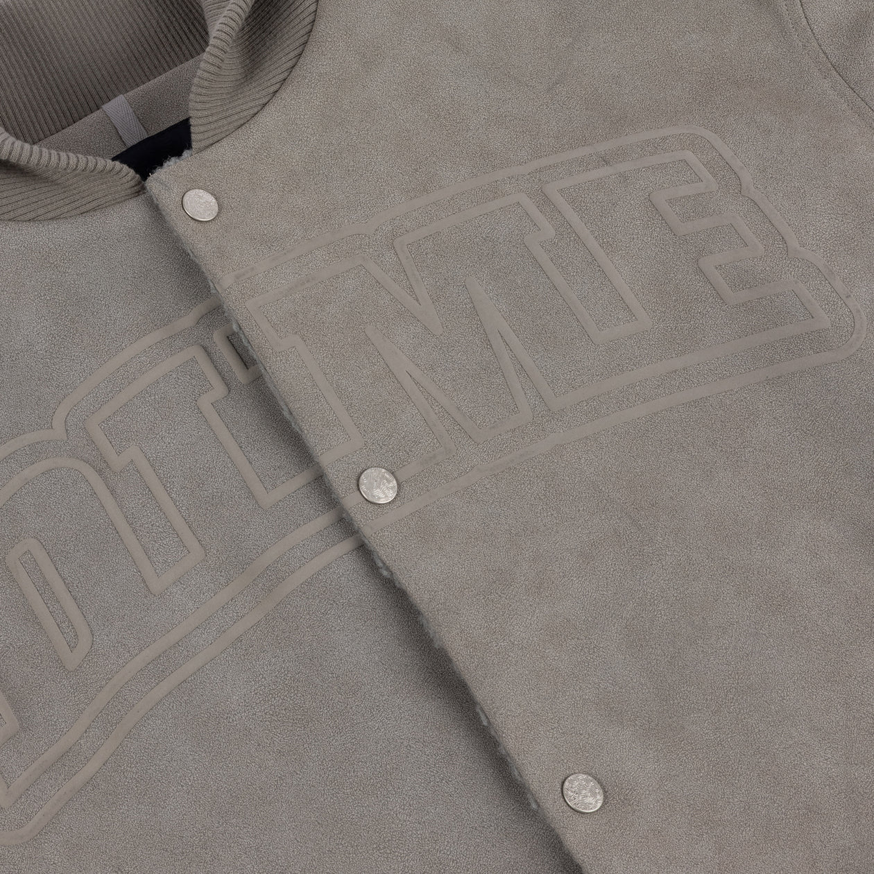Faux Suede Varsity Jacket