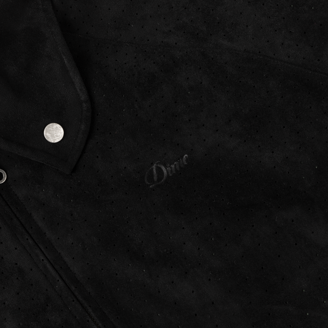 Perforated Faux Suede Jacket