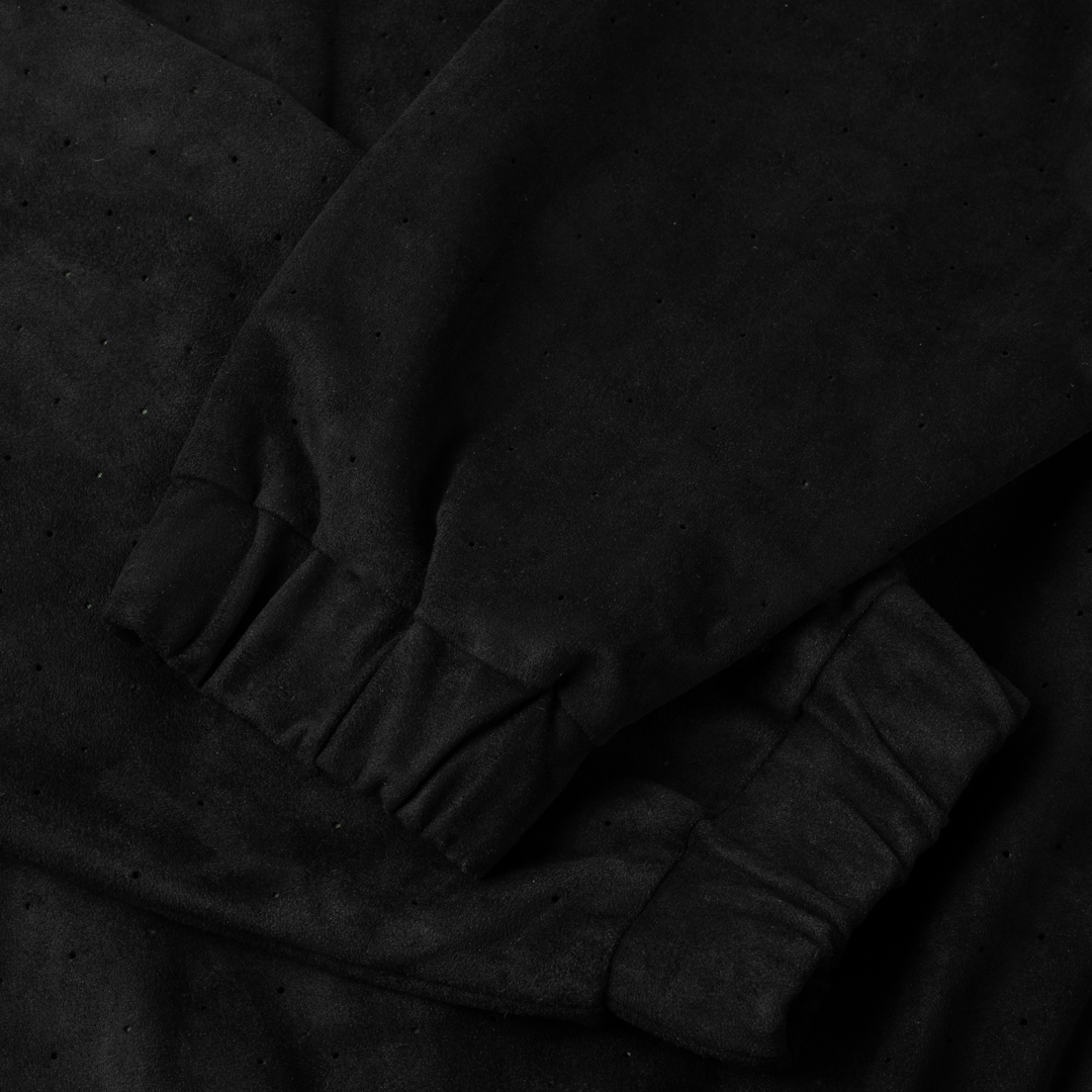 Perforated Faux Suede Jacket