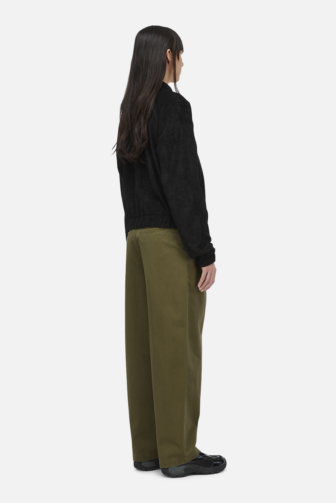 Perforated Faux Suede Jacket