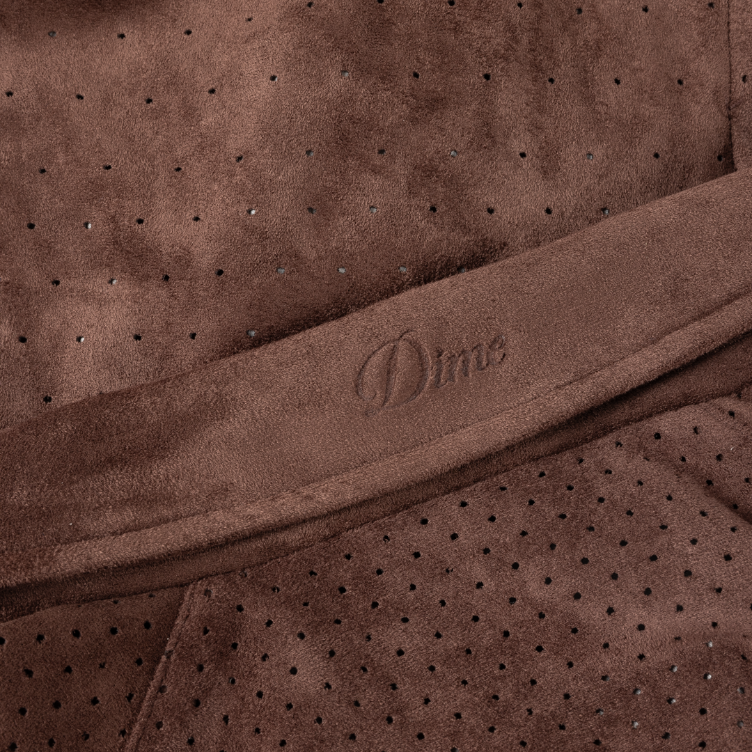 Manteau Perforated Faux Suede