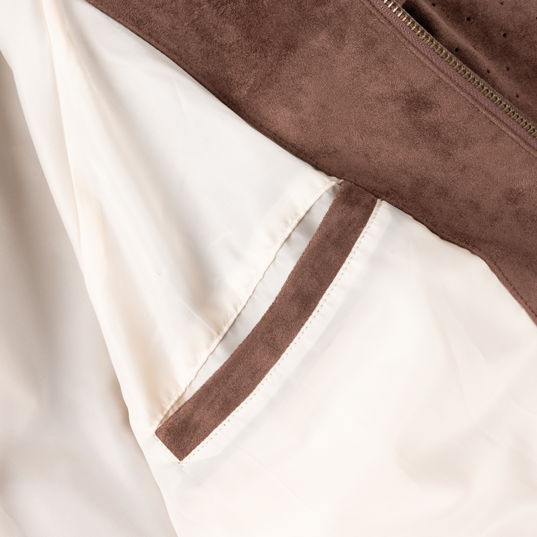 Manteau Perforated Faux Suede