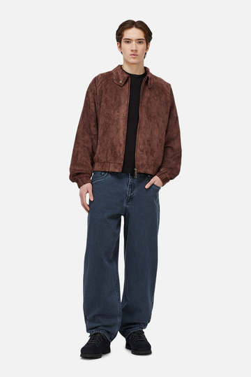 Manteau Perforated Faux Suede