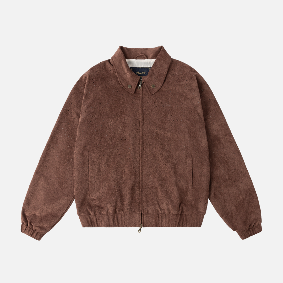 Manteau Perforated Faux Suede