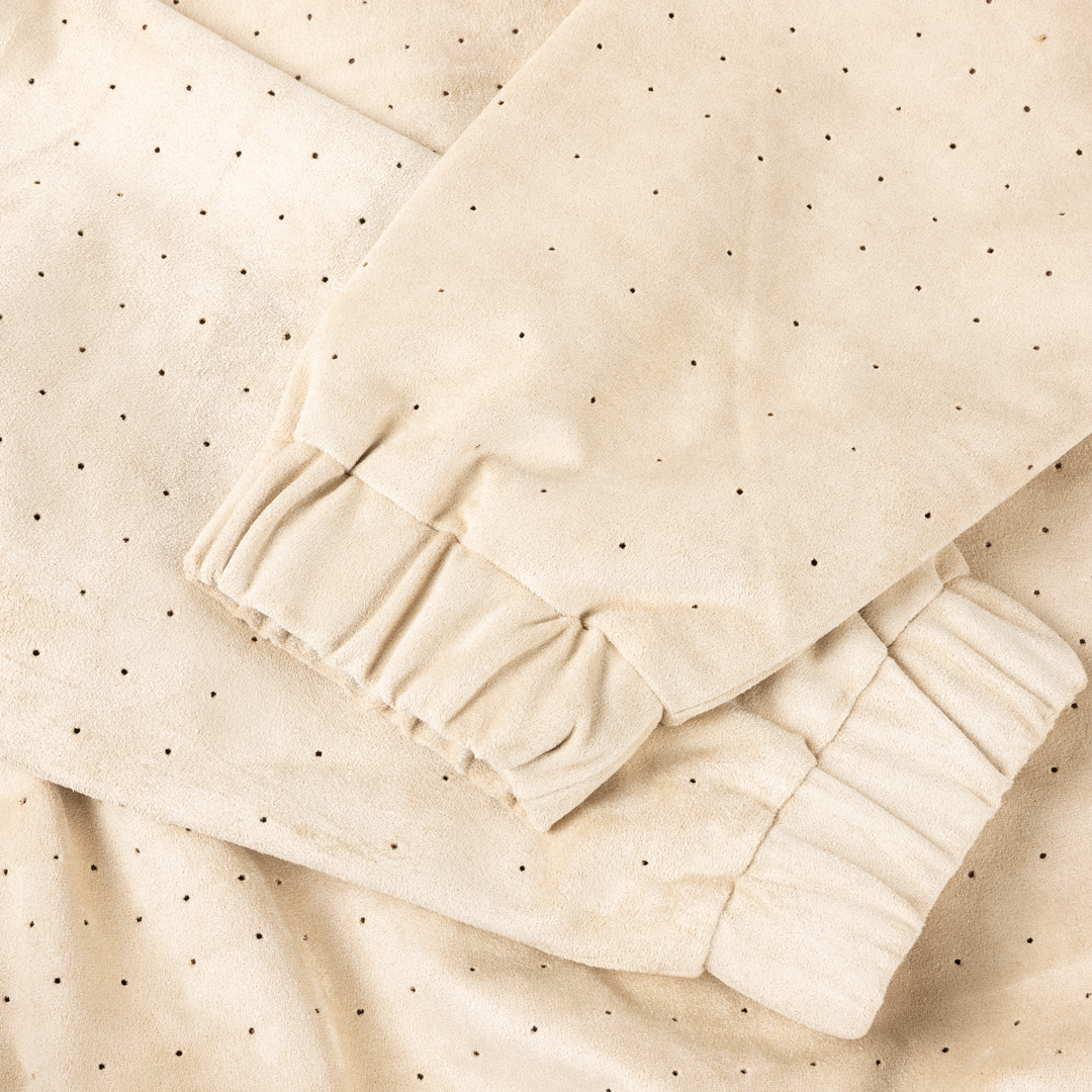 Perforated Faux Suede Jacket