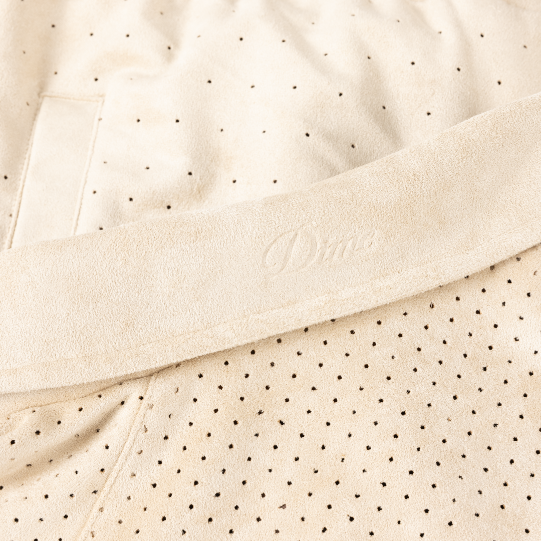 Perforated Faux Suede Jacket