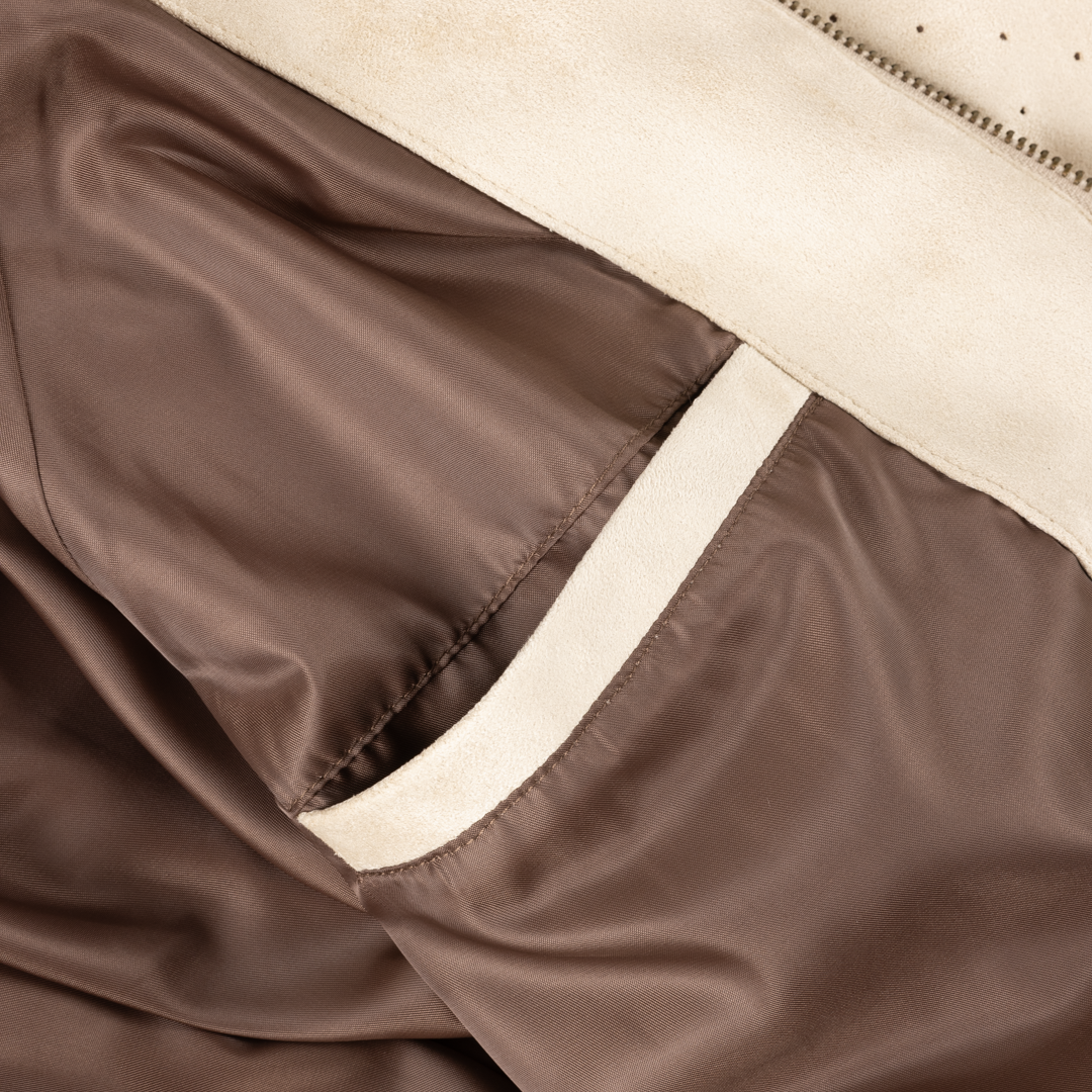 Perforated Faux Suede Jacket