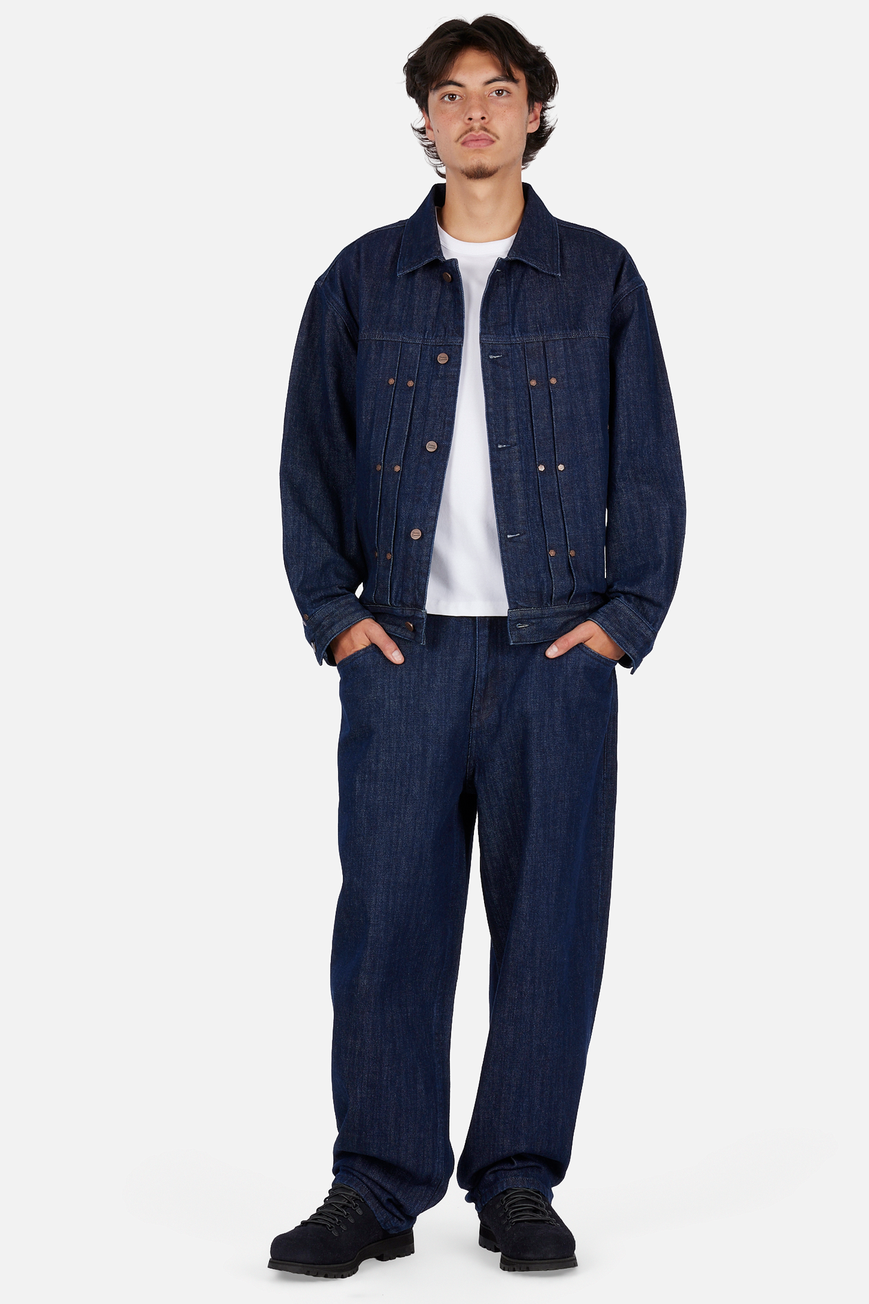 Pleated Denim Jacket