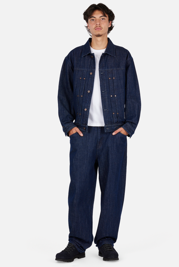 Pleated Denim Jacket