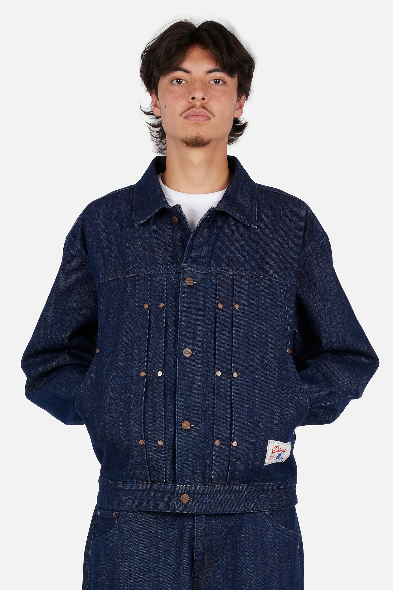Pleated Denim Jacket