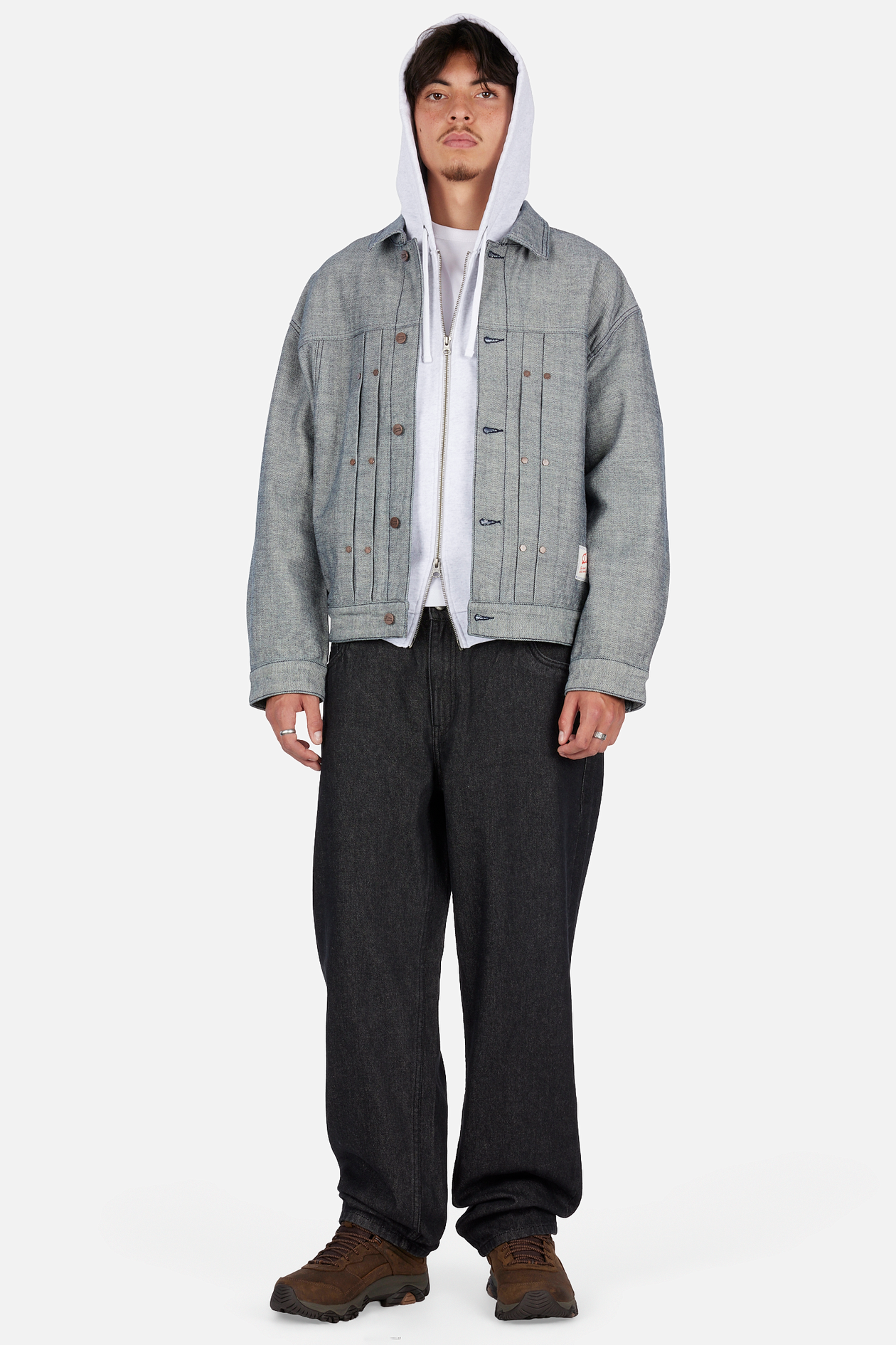 Pleated Denim Jacket