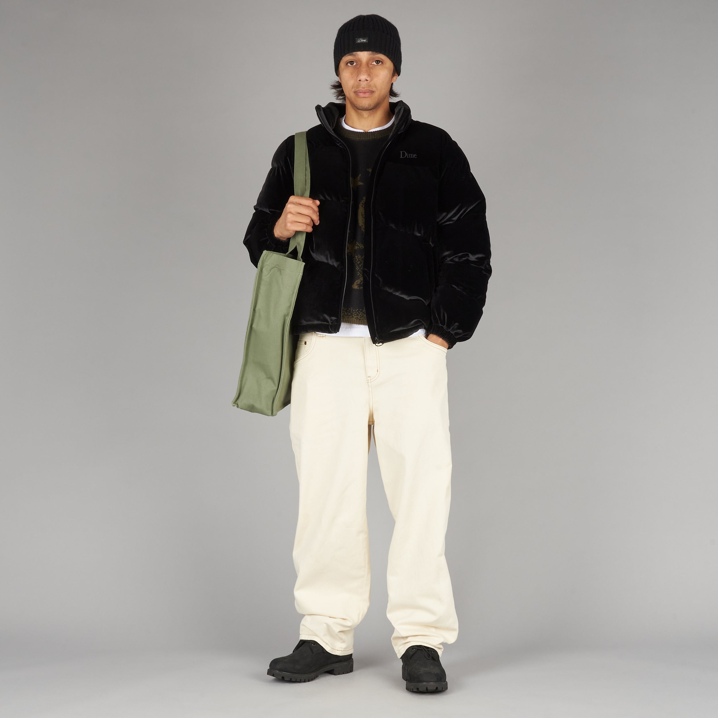 Sサイズ Dime VELVET QUILTED PUFFER ダウン ブラック