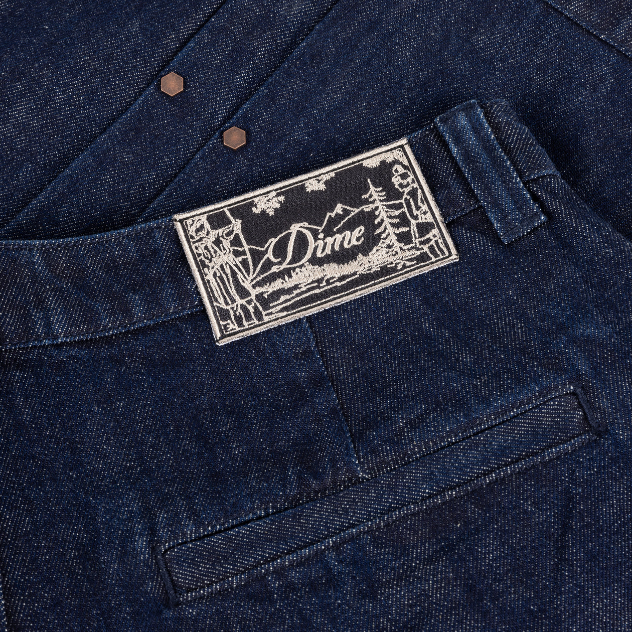 Pleated Baggy Denim Shorts