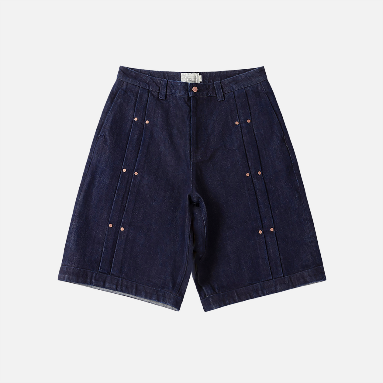Pleated Baggy Denim Shorts