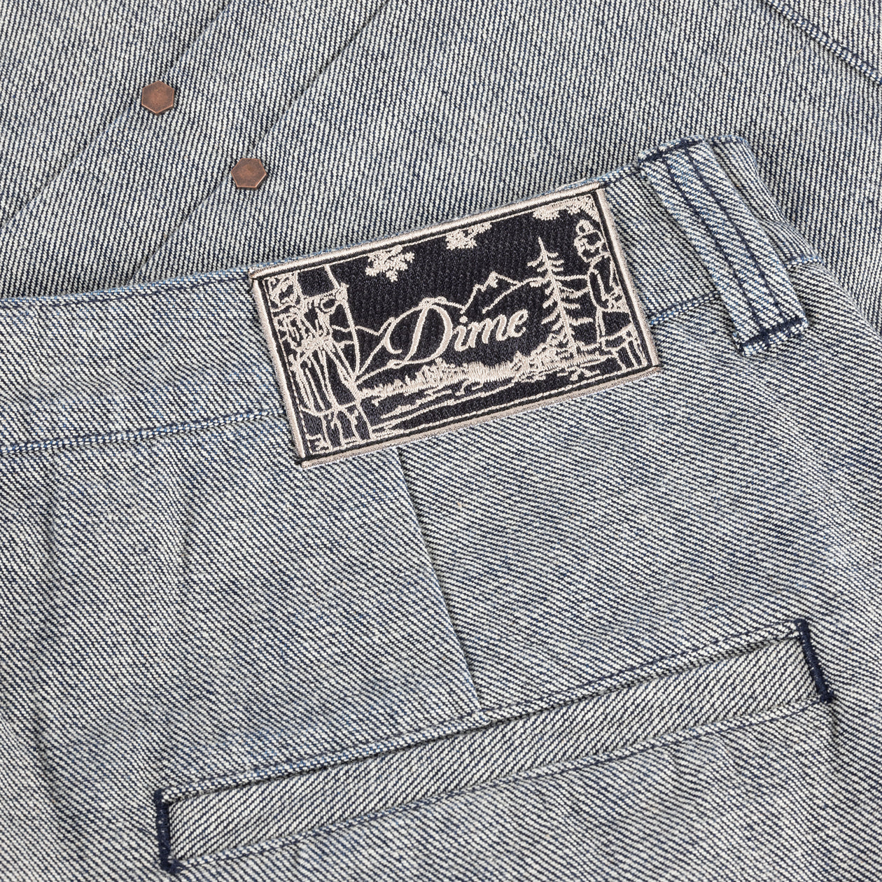 Pleated Baggy Denim Shorts