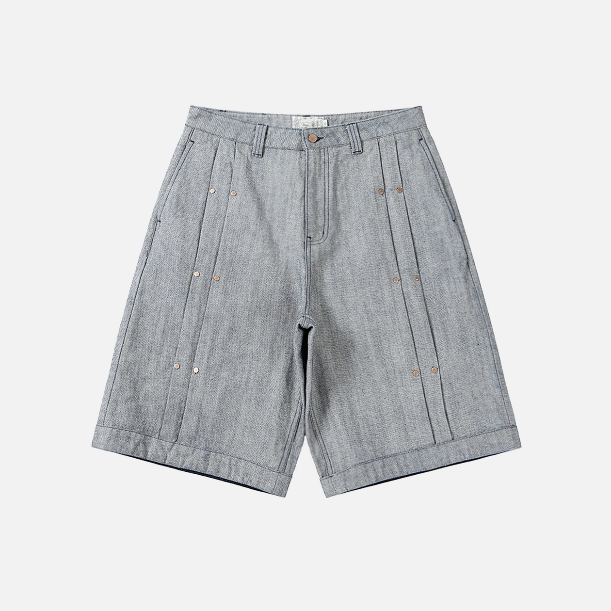 Pleated Baggy Denim Shorts