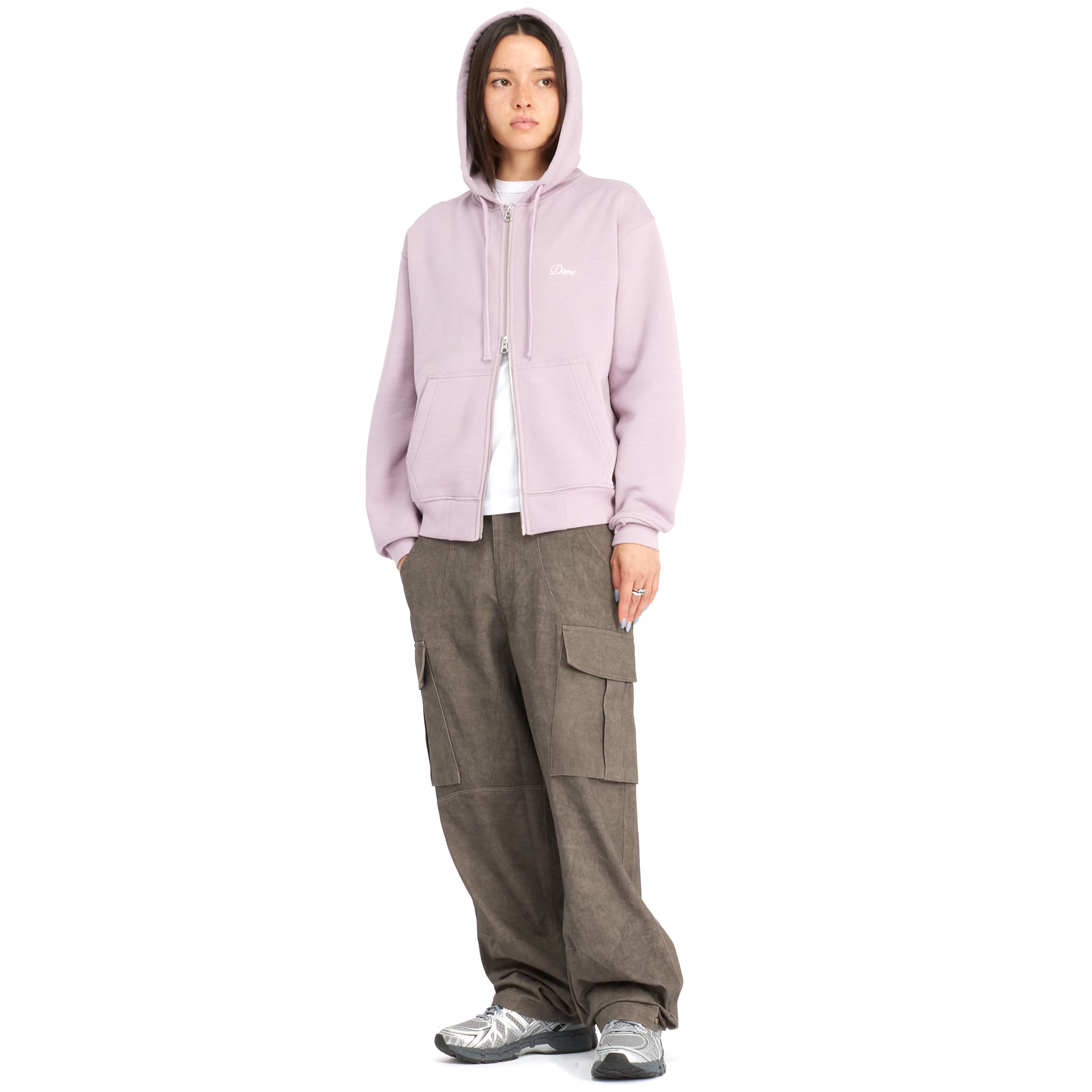 Cursive Small Logo Zip Hoodie – Dime