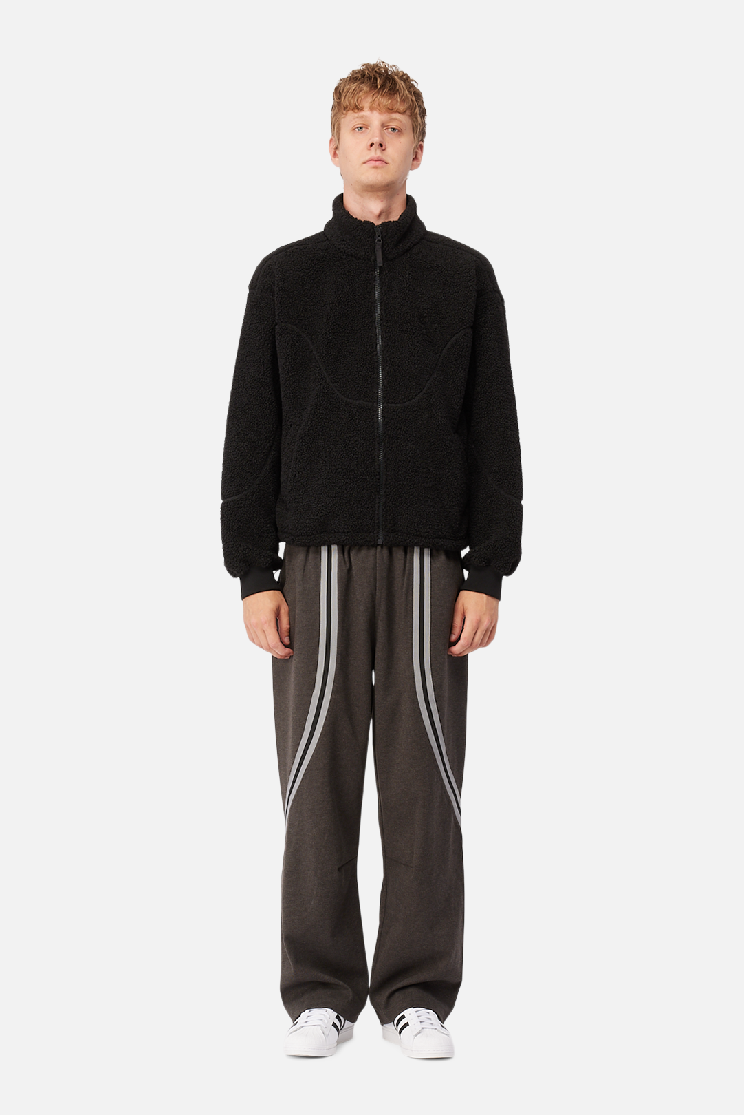 dime polar fleece sherpa zip black 黒 ダイム