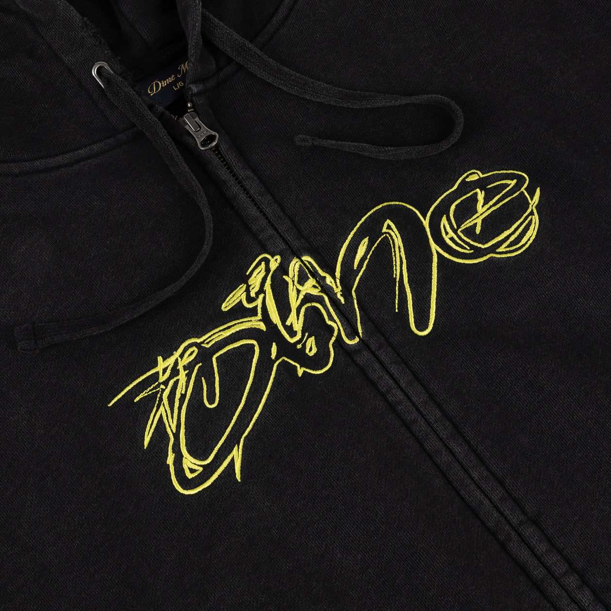 Distressed Terry Zip Hoodie