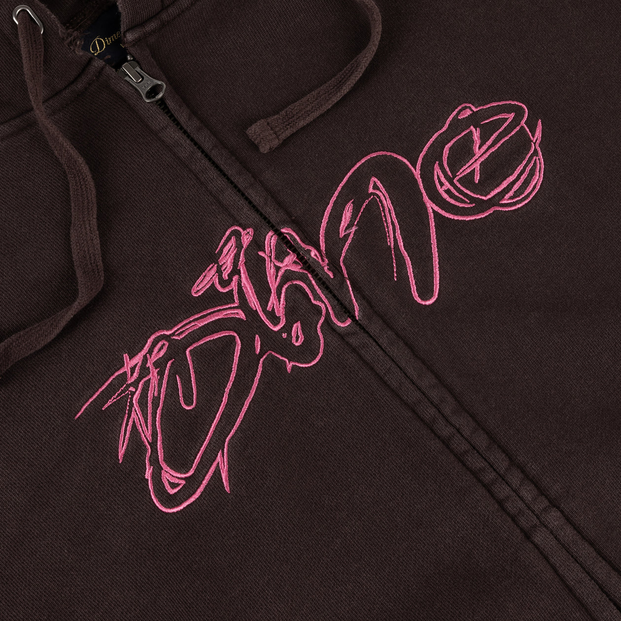 Distressed Terry Zip Hoodie