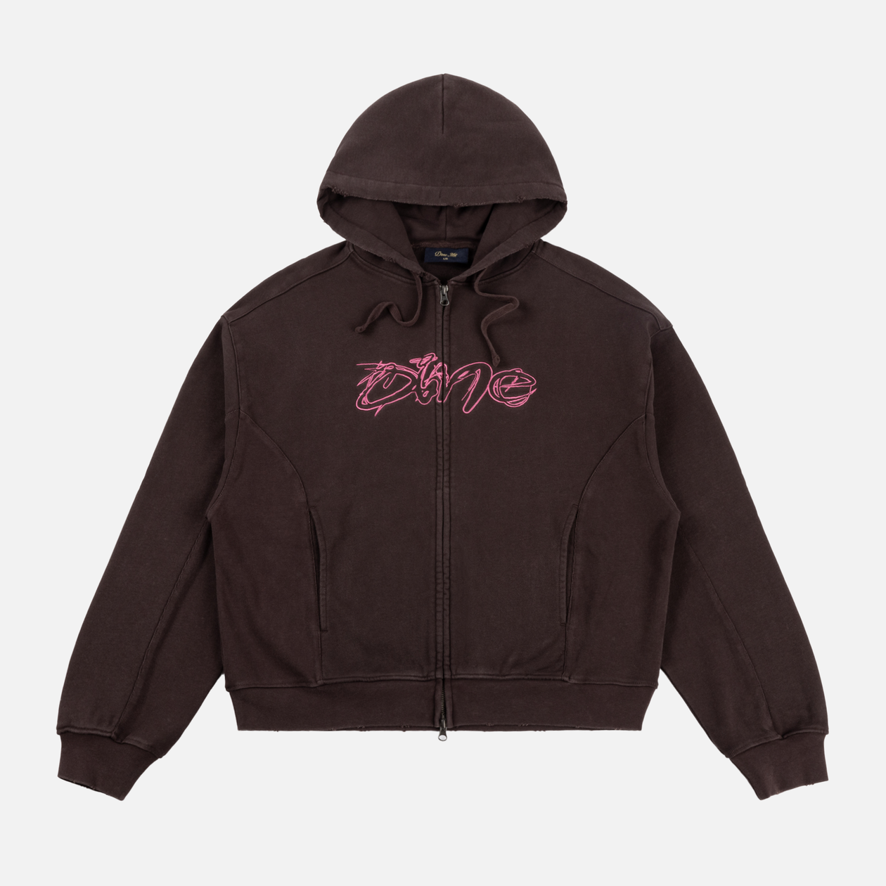 Distressed Terry Zip Hoodie