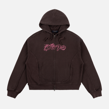 Distressed Terry Zip Hoodie