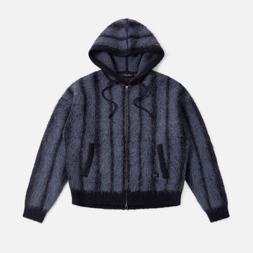Mohair Striped Zip Hoodie