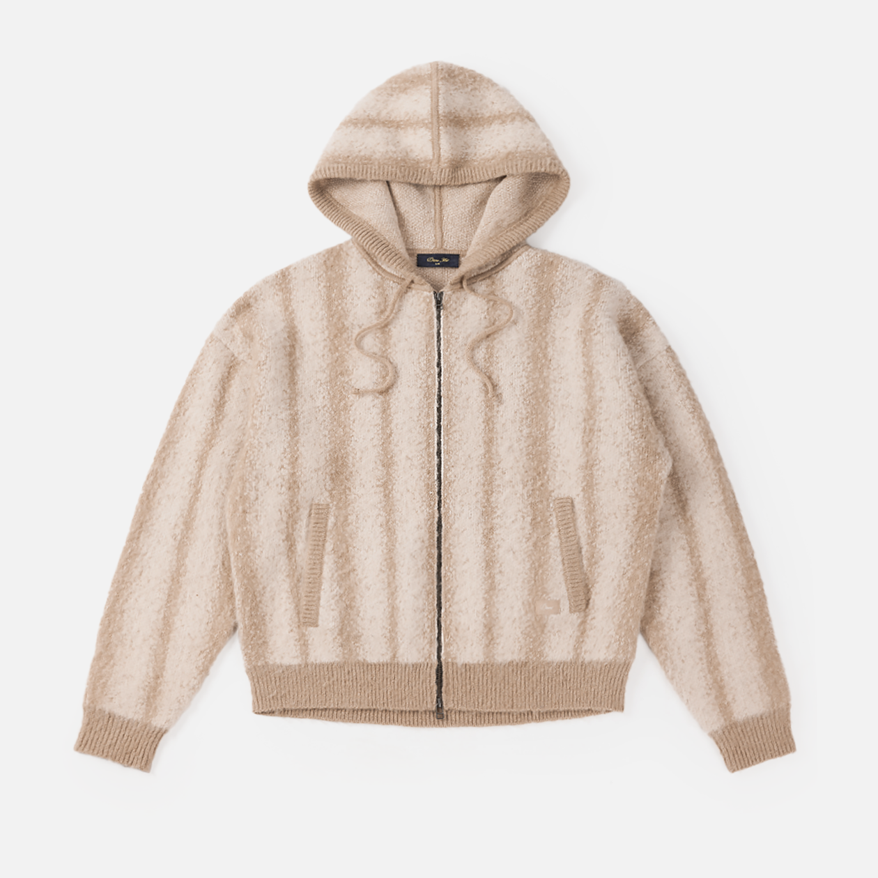 Mohair Striped Zip Hoodie