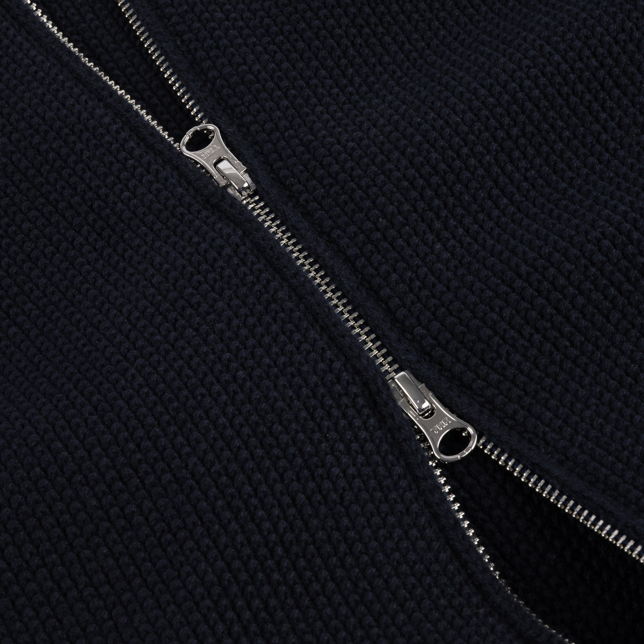 Knitted Pique Zip Sweater