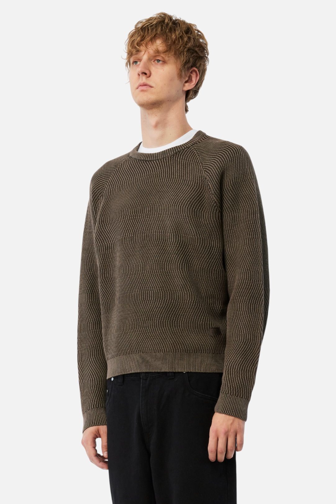 Wave Knit Cable Dime Sweater - | – Tan Chocolate Men's Jumper in