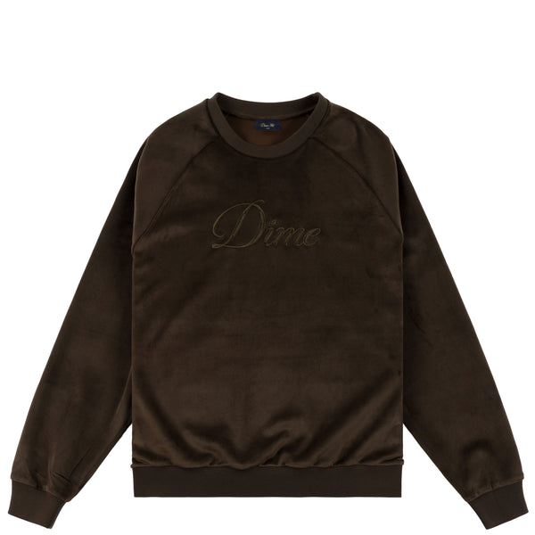 Cursive Velvet Crewneck