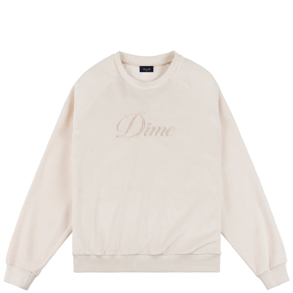 Cursive Velvet Crewneck