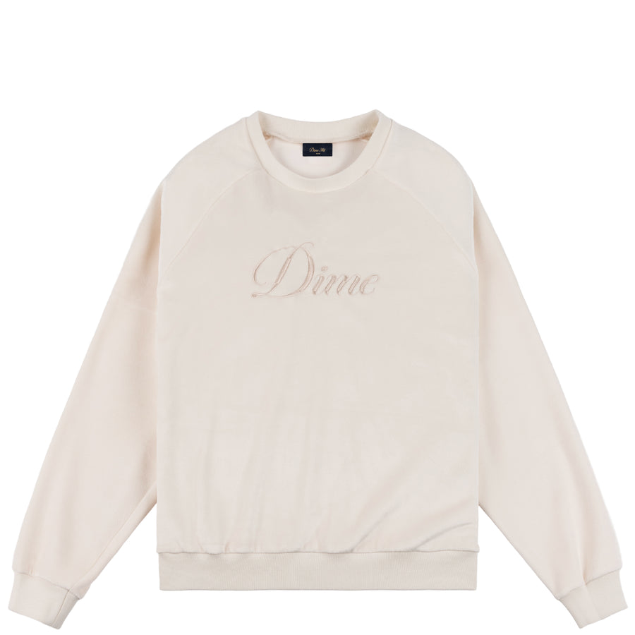 Cursive Velvet Crewneck