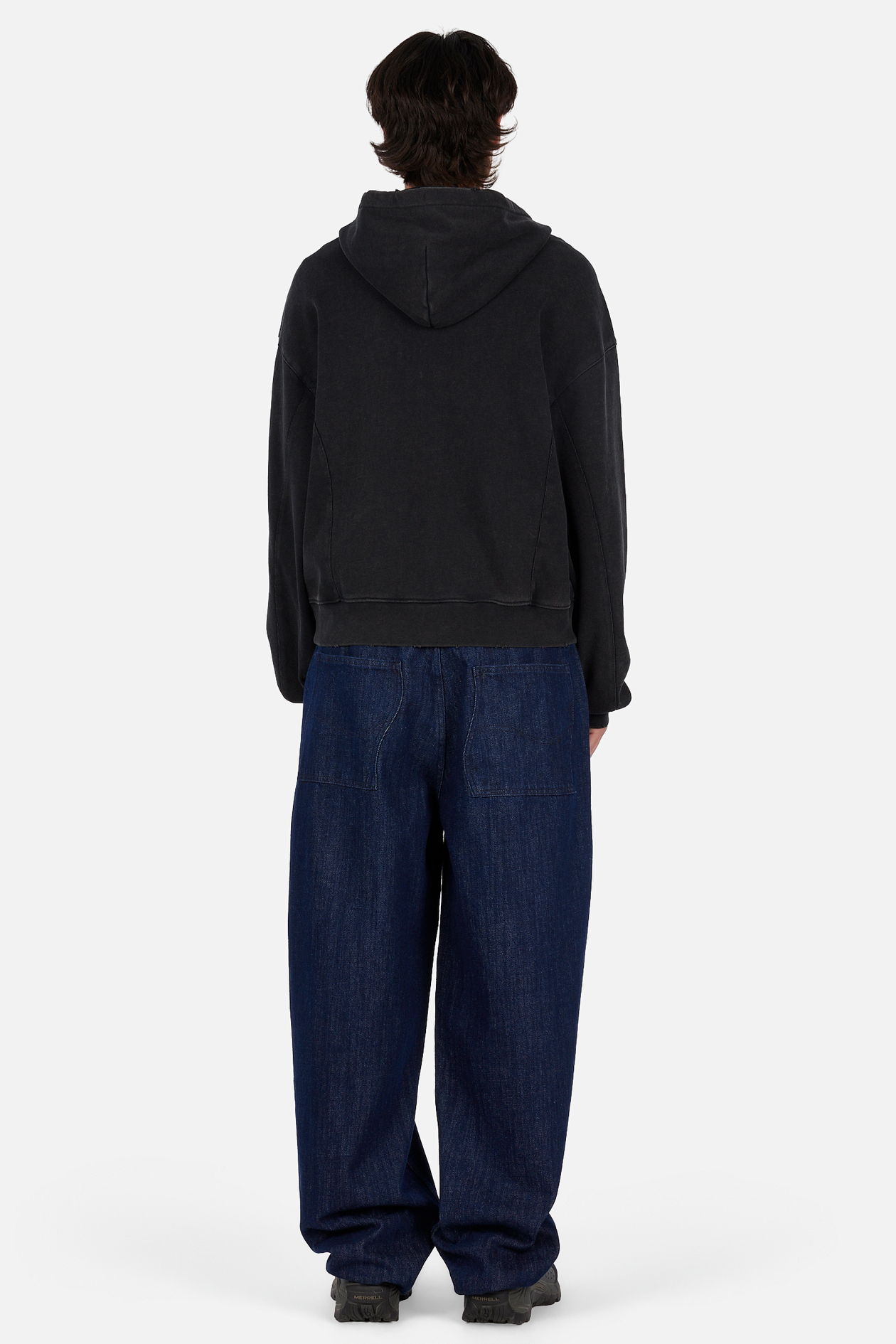 Distressed Terry Zip Hoodie