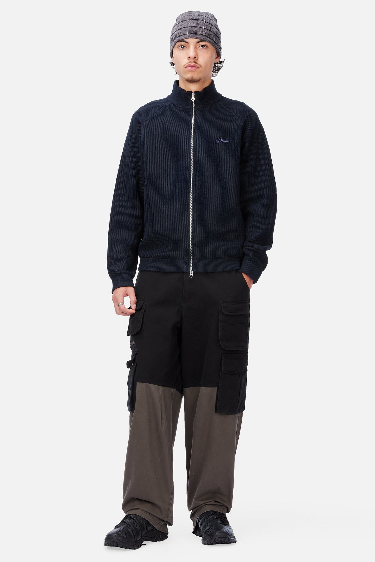 Knitted Pique Zip Sweater