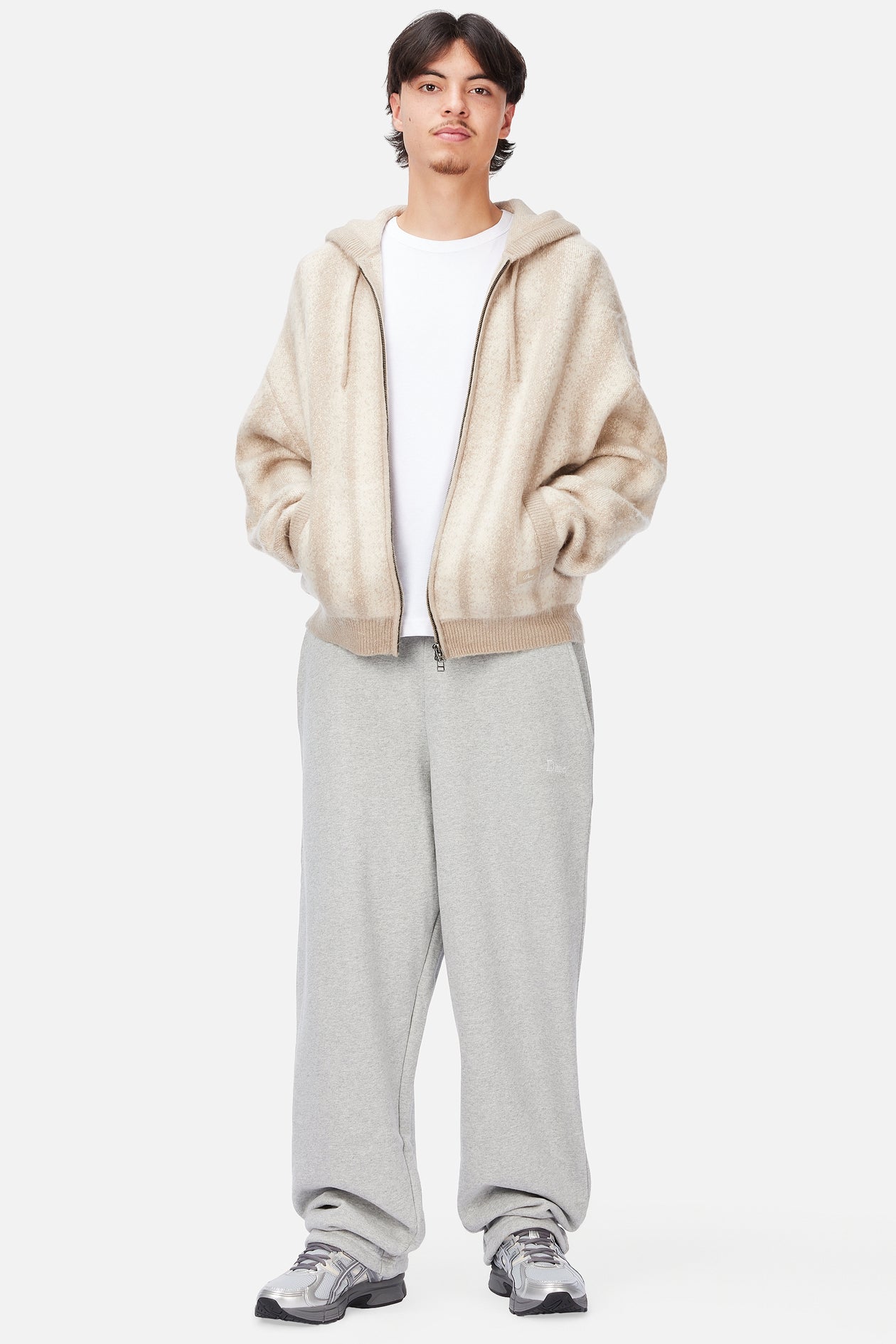 Mohair Striped Zip Hoodie
